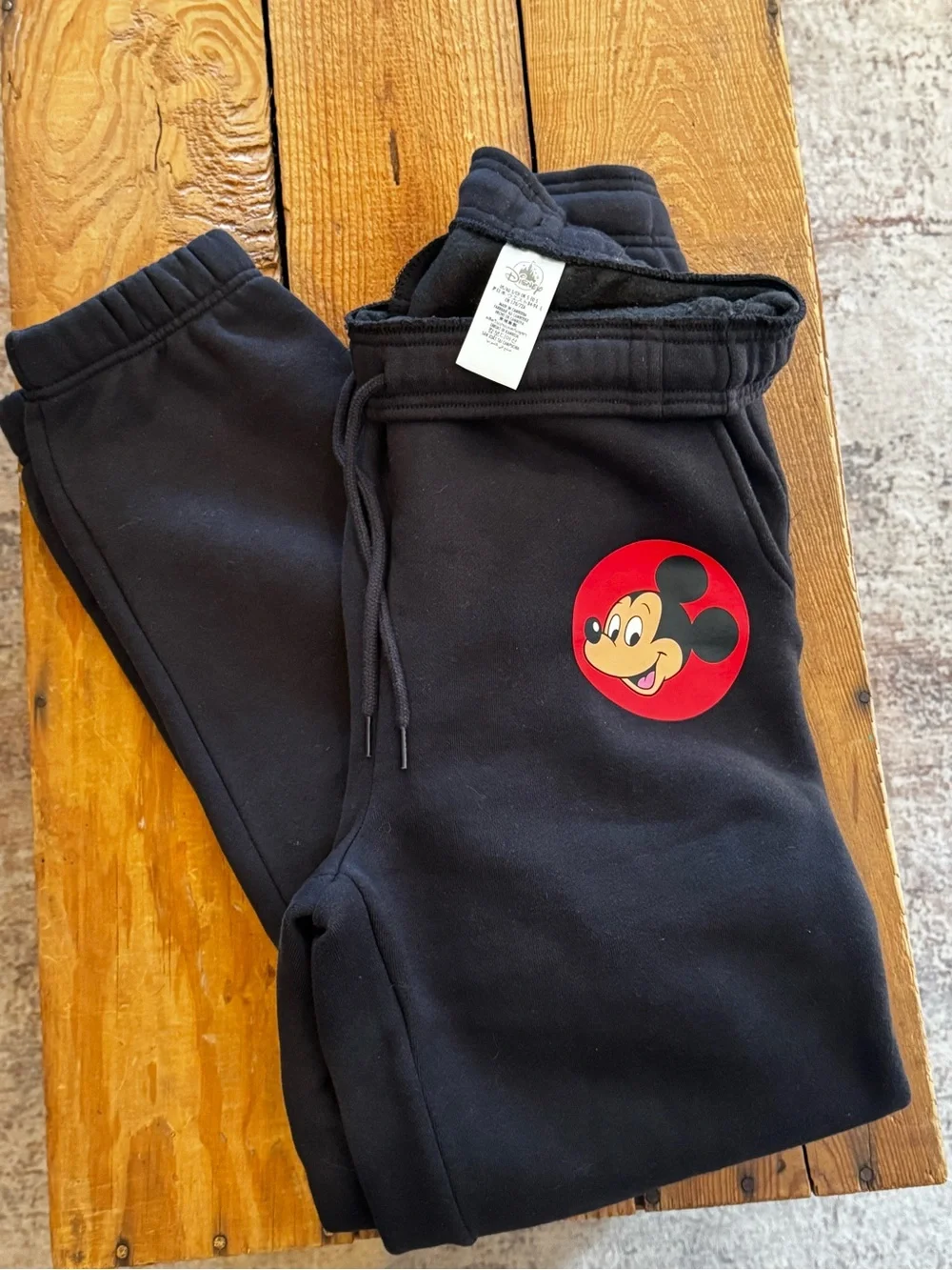 Disney World Mickey Black Hoodie and Joggers Set with Red Mickey Graphic